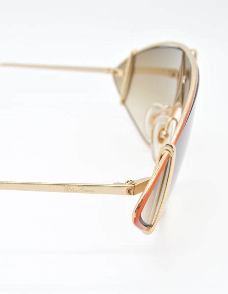 Paloma Picasso Vintage Orange And Gold Space Sunglasses 3728 Amarcord Vintage Fashion