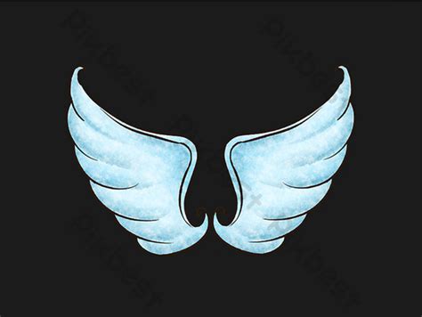 Drawing Blue Wings Angel Illustration PNG Images | PSD Free Download ...