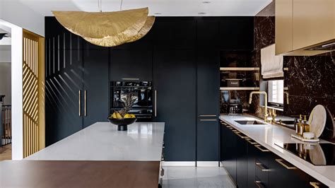 Luxury Modern Kitchen With Black Cabinets And Gold Detailing Youtube