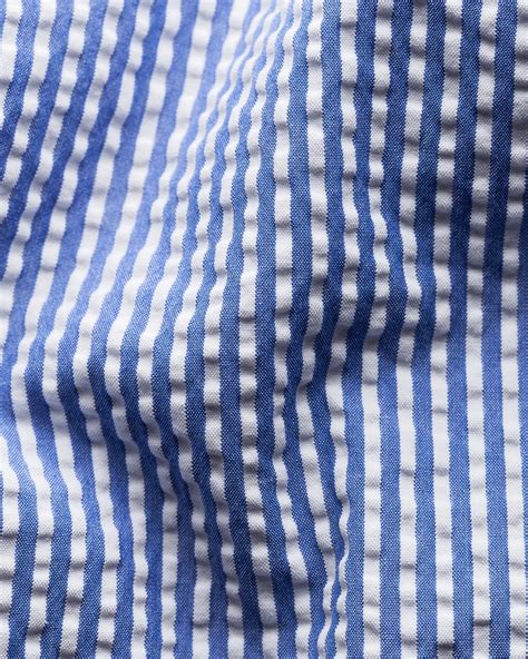 Blue Striped Seersucker Shirt Eton