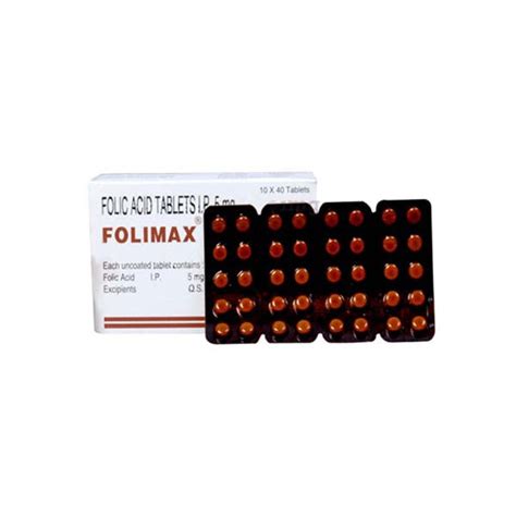 Folimax Folic Acid 5mg Tablet 1s Price In The Philippines Medsgo