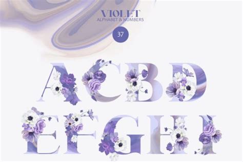 Purple Wedding Alphabet Graphic By Elena Dorosh Art Creative Fabrica