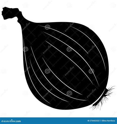 The Whole Onion And Several Segments Of Onion Black And White Vector