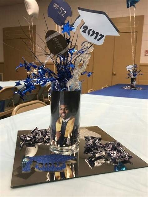 Graduation Centerpiece With Grad Picture And Cut Outs