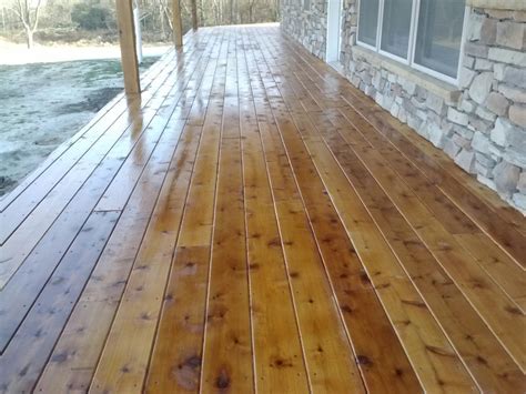 Got the cedar deck stained! | Porch design, Staining deck, Cedar deck stain