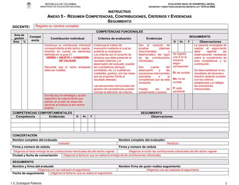 Instructivo Anexo 5 Resumen Competencias Contribuciones Criterios Y