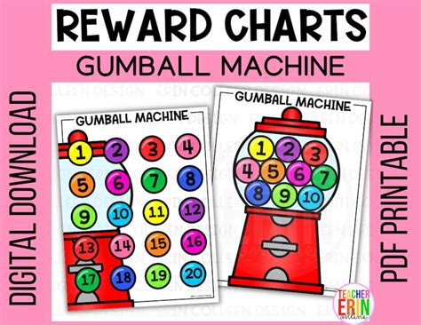 Bubble Gum Machine Reward Chart For Classroom Management Rewards