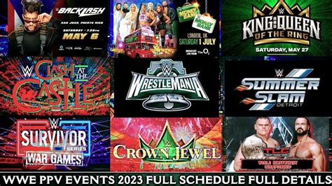 2023 All Premium Live Event List WWE All PPV Special Events 2023