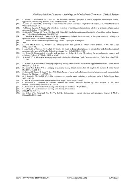 Maxillary Midline Diastema – Aetiology And Orthodontic Treatment