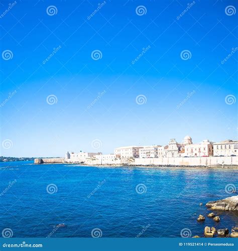 Ortigia view in Syracuse editorial stock image. Image of rock - 119521414