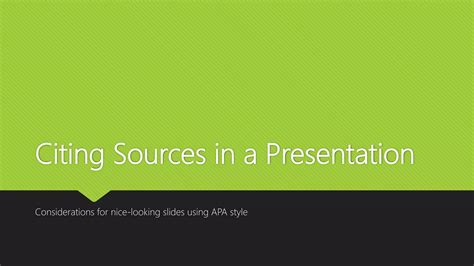 Citing Sources In Apa Style In A Presentation Ppt