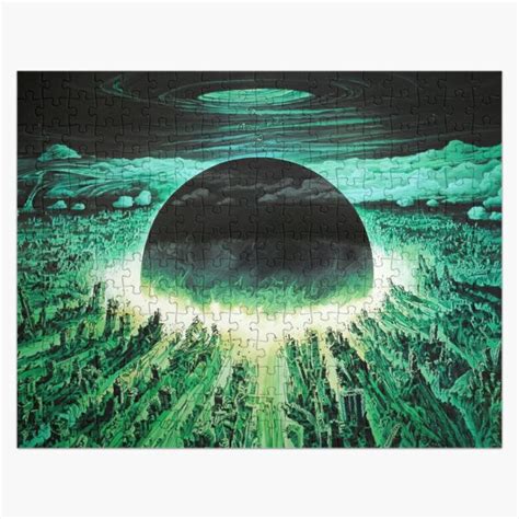 Akira Puzzles Akira Green Japanese Cyberpunk City Explosion Poster