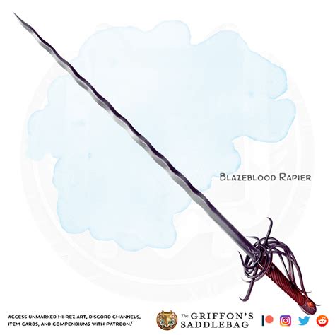 The Griffons Saddlebag Blazeblood Rapier Weapon Rapier R