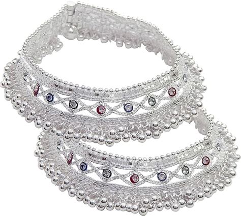 Buy Fresh Vibes Traditional Indian Heavy Silver Payal For Women With