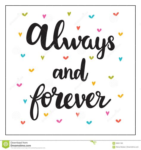 Forever And Always Hand Drawn Creative Calligraphy And Brush Pen Lettering Isolated On White