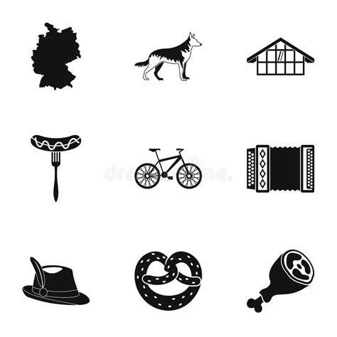 El Viaje a Los Iconos De Alemania Fijó Estilo Simple Ilustración del