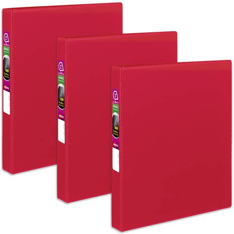 Avery Durable 3 Ring Binder 1 Inch Slant Rings 3 Red Binders 27201