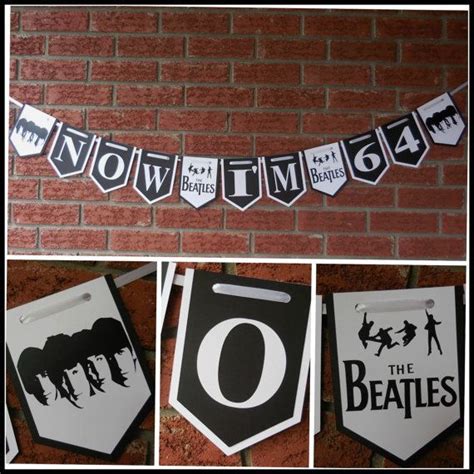 The Beatles Party Banner Is Hung On A Brick Wall And Decorated With