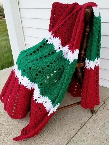 Free Crochet Christmas Blanket Afghan Throw Patterns Crafting