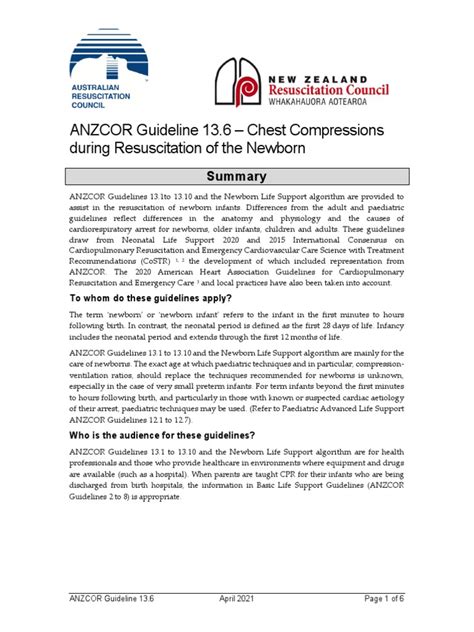 Anzcor Guideline 13 6 Apr 2021 Pdf Cardiopulmonary Resuscitation