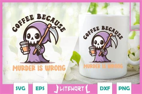 Coffee Lover Cute Grim Reaper SVG Graphic By Litewort Creative Fabrica