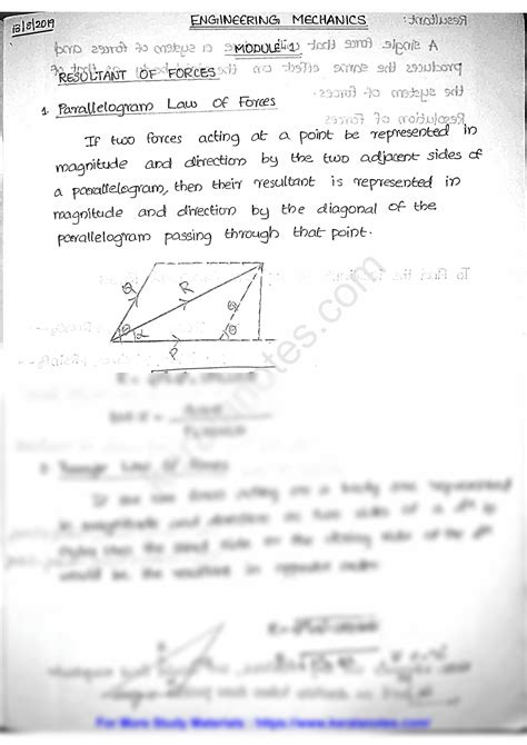 SOLUTION: Module 1 engineering mechanics notes kerala notes - Studypool 