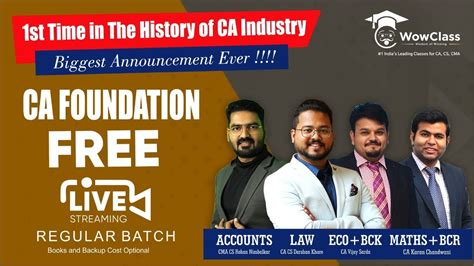 Free Ca Foundation Regular Batch Books Cost Optional