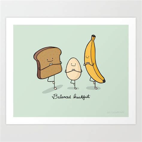 Balanced Breakfast Art Print By Odd Owl