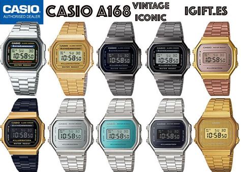 CASIO A168⎪Dorado⎪Plata⎪Gris⎪Negro⎪Oro Rosa⎪Original⎪VINTAGE ICONIC ...