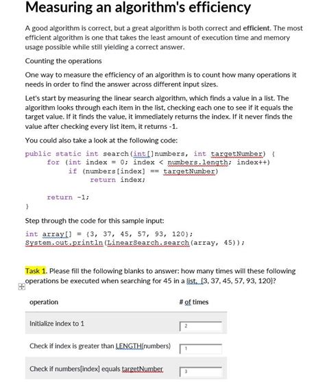 Solved Measuring An Algorithm S Efficiency A Good Algorithm Chegg