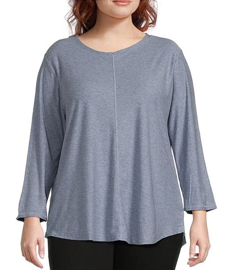 Westbound Plus Size 3 4 Sleeve Knit Crew Neck Top Dillards