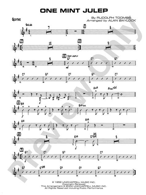 One Mint Julep Guitar Guitar Part Digital Sheet Music Download