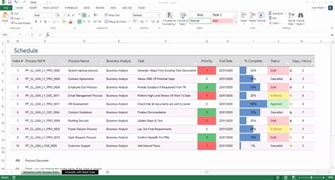 Process Mapping Template Excel