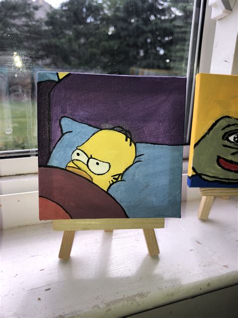 Easy Homer Simpson Acrylic Canvas Painting Canvas Painting Quotes