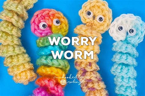 Crochet Worry Worm Written Pattern Hooked By Robin