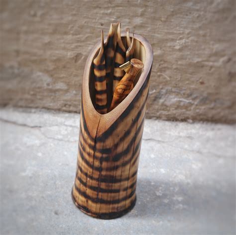 Bamboo Pen Stand Etsy