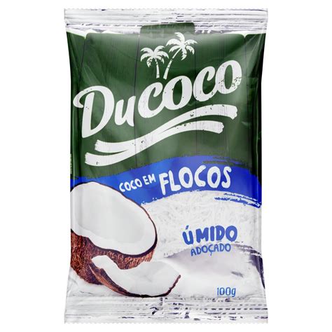 Coco Ralado Úmido Adoçado em Flocos Ducoco Pacote 100g Super José