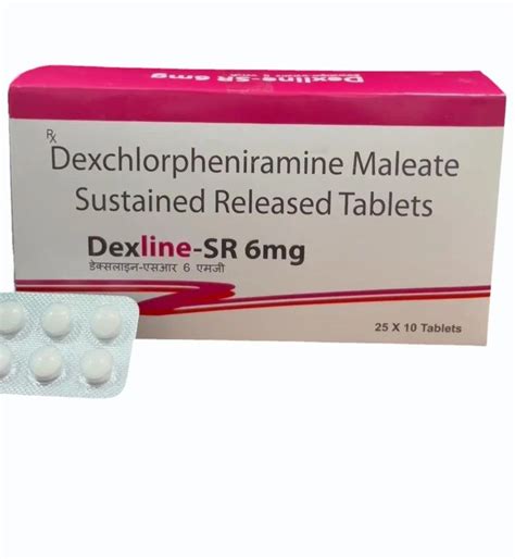 Dexline Sr Mg Dexchlorpheniramine Maleate Sustained Release Mg