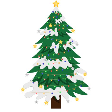 Christmas Trees Cartoon On Tranparent Background New Years And Xmas