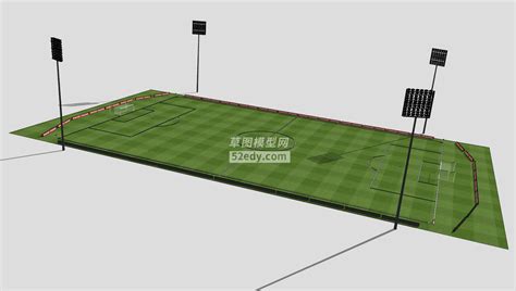 足球运动操场su模型sketchup草图大师skp模型