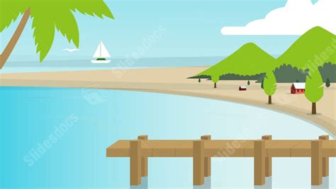 Wedding Beach Sea Seaside Cartoon Powerpoint Background For Free ...