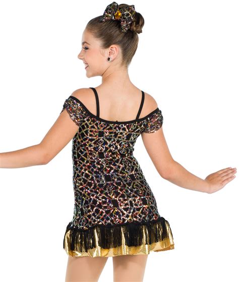 MC Preloved Solo A Wish Come True Black Gold Sequin Costume Size MC