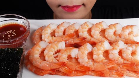 SUB ASMR 쉬림프링 새우 먹방 SEAFOOD EATING MUKBANG SHRIMP RING กง tôm エビ