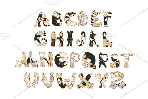 Cats Alphabet Vector Creative Daddy