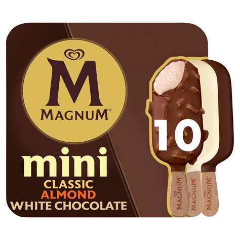 Magnum Mini Classic Almond And White Chocolate Ice Cream Sticks 10 X