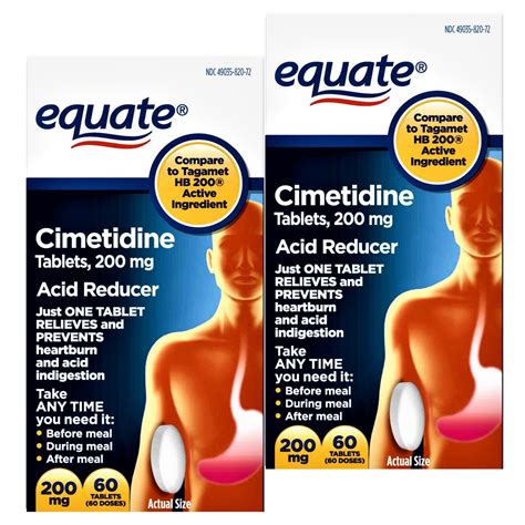 Cimetidine 200 Mg Acid Reducer Relieves And Prevents 60 Tablets Pack Of 2