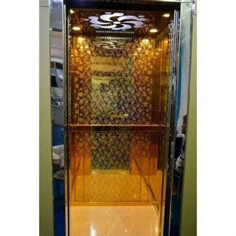 Ss And Glass Geared Golden Design Residential Elevator Max Persons