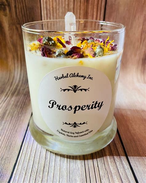 Prosperity Candle Ritual Candle Candle With Crystals And Etsy