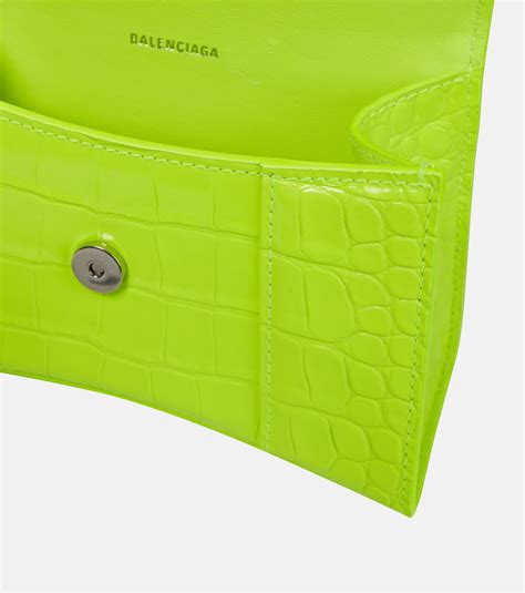 Balenciaga Neon Yellow Xs Mock Croc Leather Top Handle Bag ModeSens