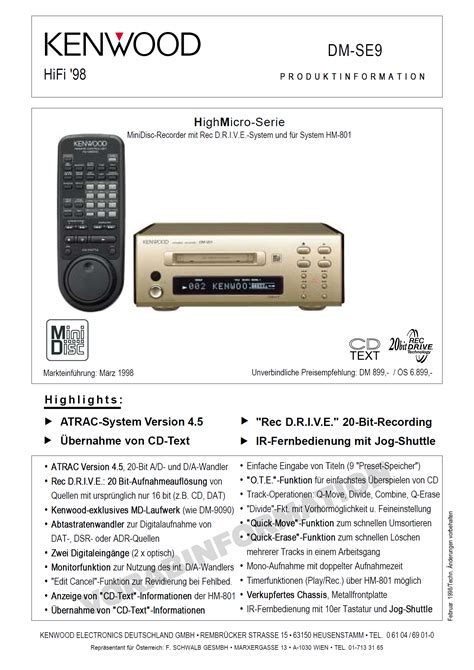 Kenwood Dm Se Hifi Wiki